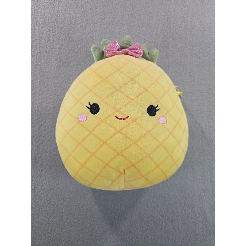 Squishmallows Maui the Pineapple Plush Unisex 8" Yellow Pink Glitter Bow Maui